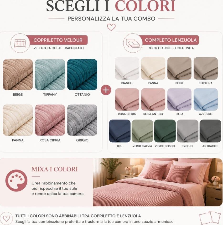 Combo Letto Coordinato Velour - 4
