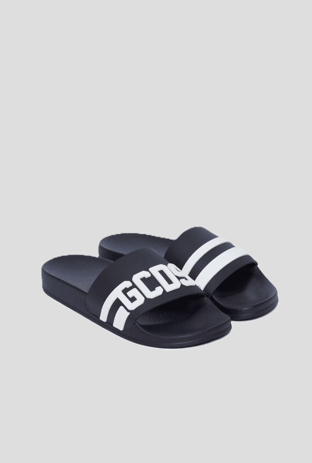 GCDS ciabatte uomo nero-bianco - 2