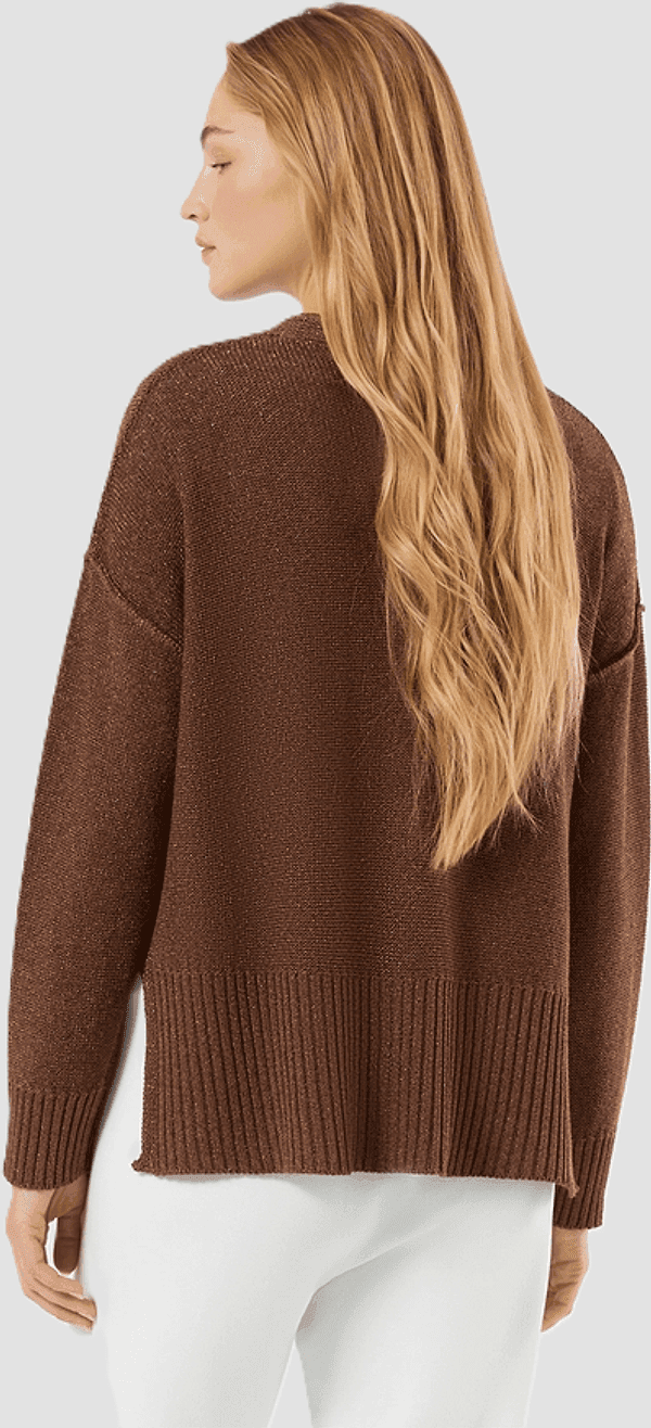 PERSONA cardigan in maglia donna caramello - 3