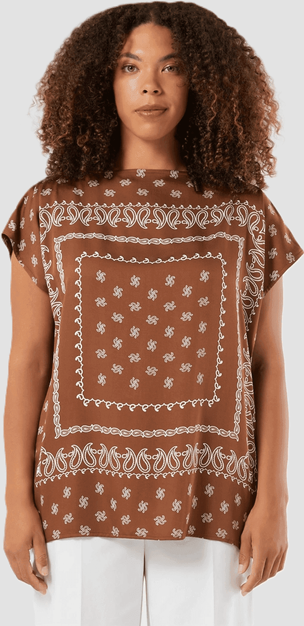 PERSONA tunica in raso donna marrone - 2