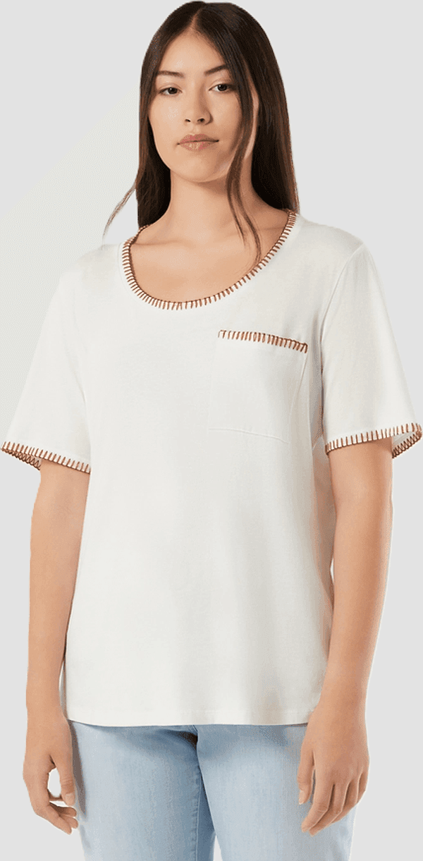 PERSONA t-shirt con taschino donna bianco - 2