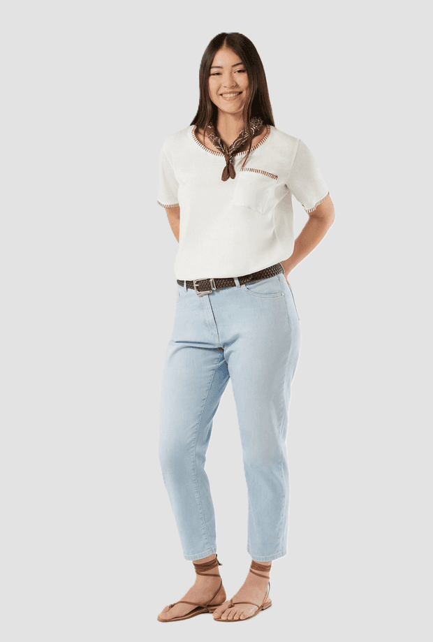 PERSONA t-shirt con taschino donna bianco - 4