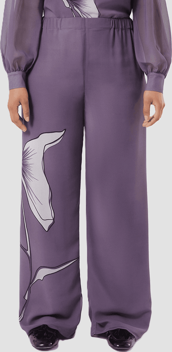 PERSONA pantalone in georgette donna malva - 2