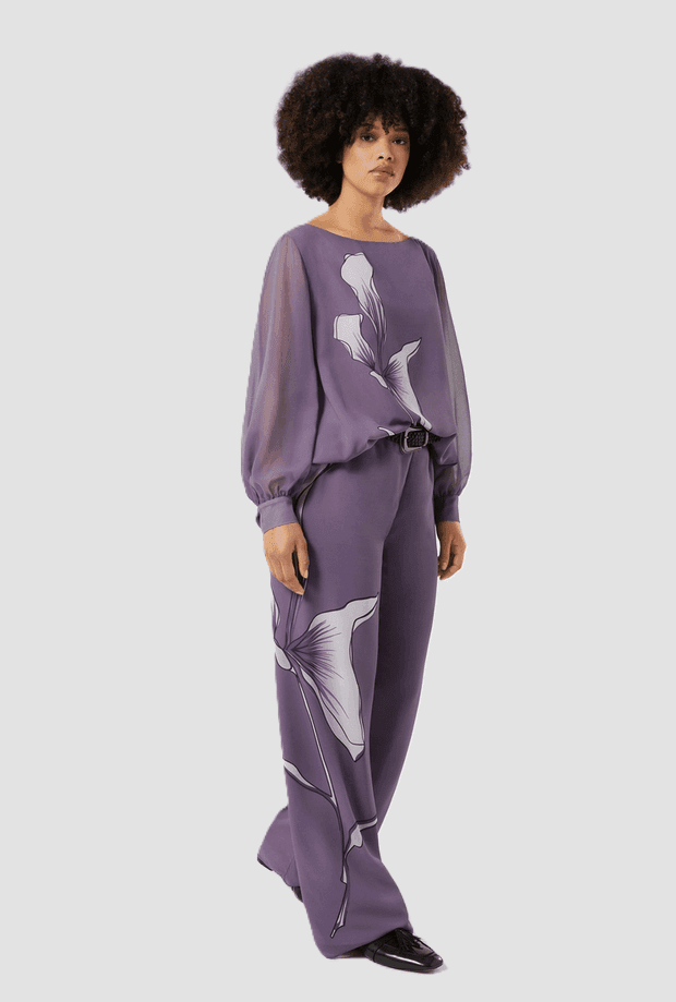 PERSONA pantalone in georgette donna malva - 4