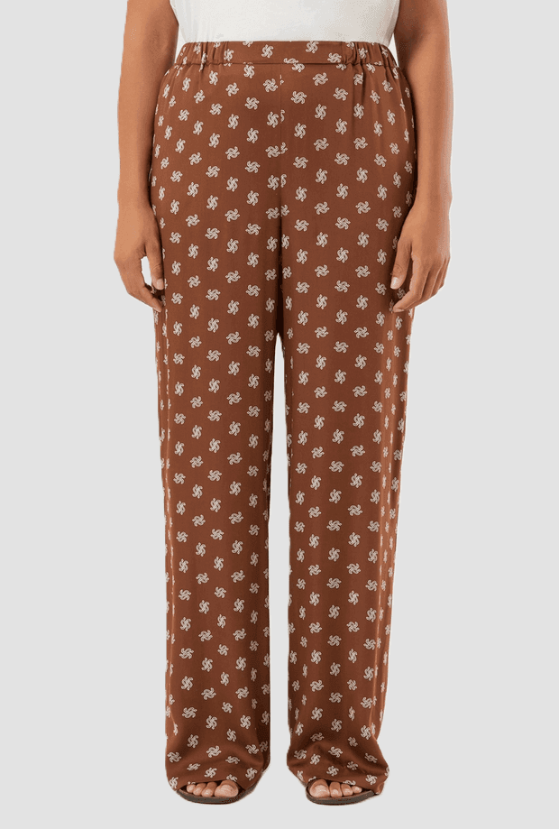 PERSONA pantalone in raso donna marrone - 2