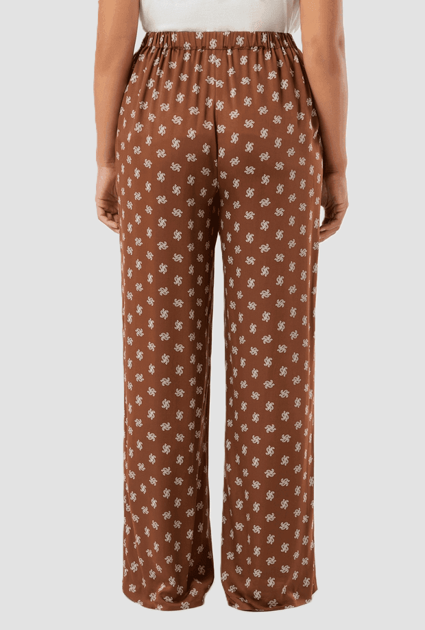 PERSONA pantalone in raso donna marrone - 3