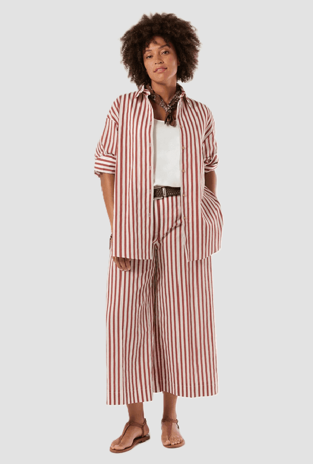 PERSONA pantalone cropped donna bordeaux - 4