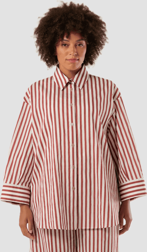 PERSONA camicia a righe donna bourdeaux - 2