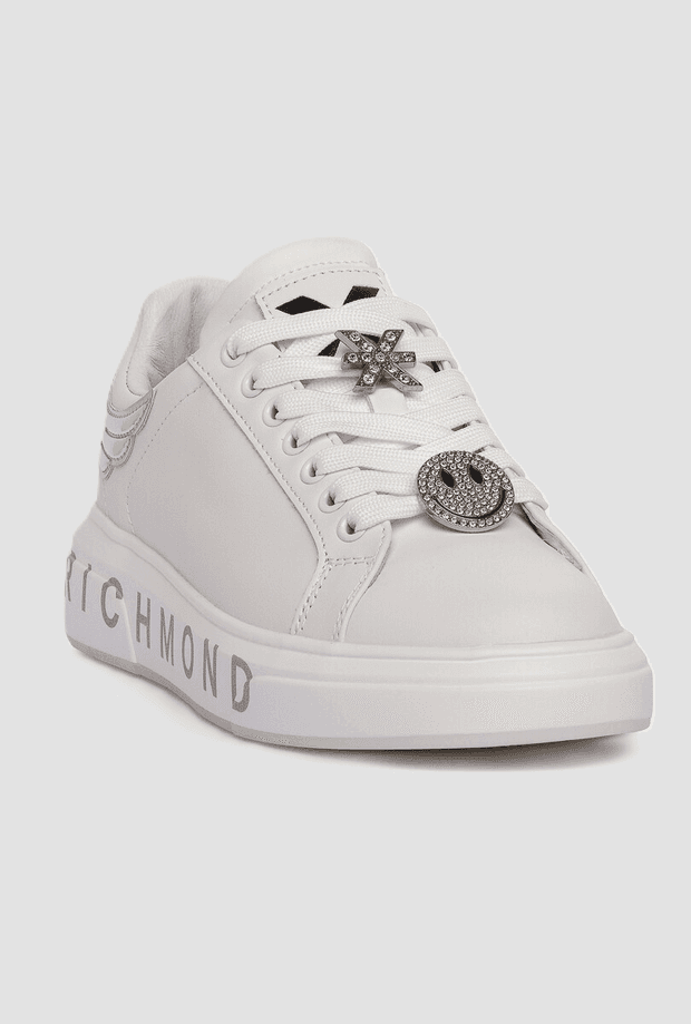 John  Richmond scarpe con strass e smile donna bianco - 2