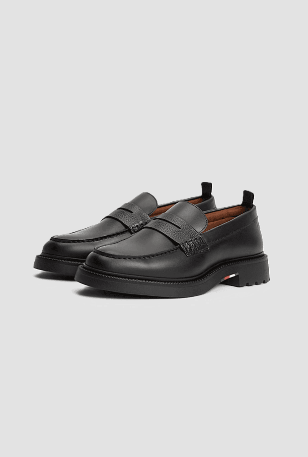 Tommy Hilfiger mocassino in pelle da uomo nero - 2