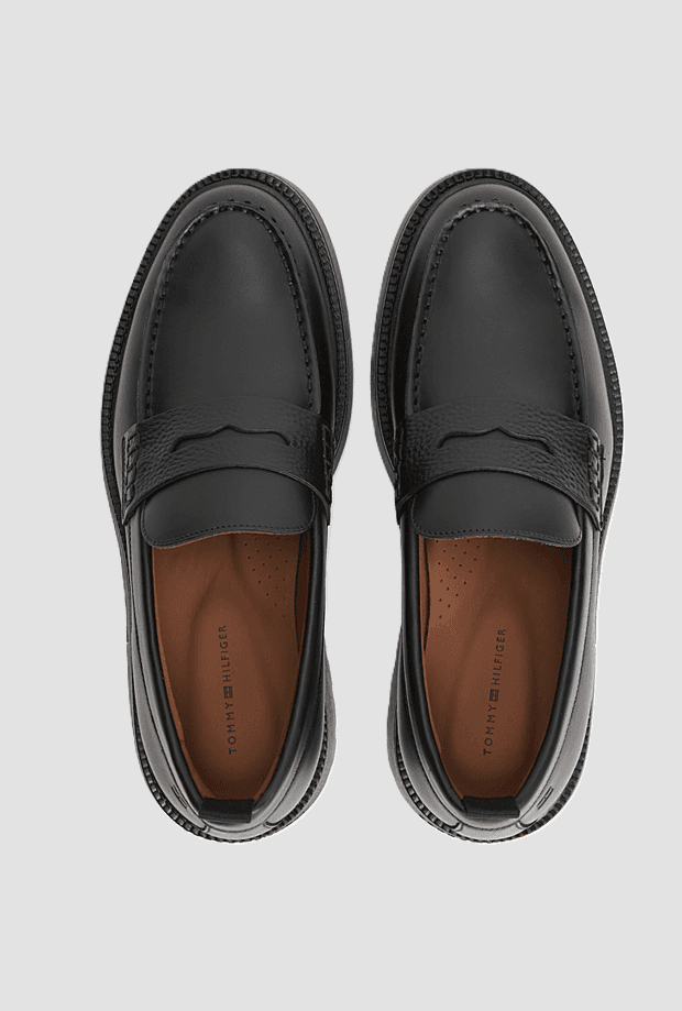 Tommy Hilfiger mocassino in pelle da uomo nero - 3