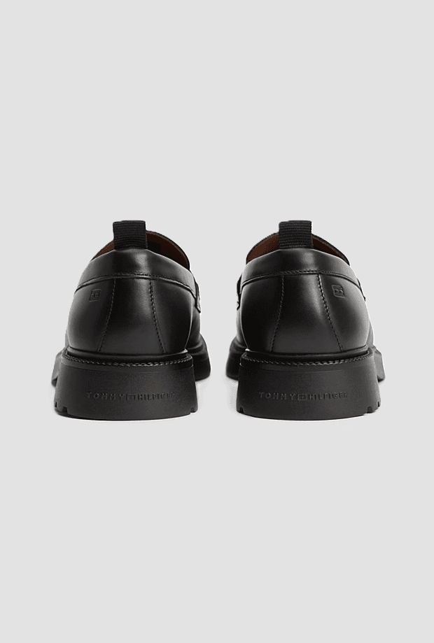 Tommy Hilfiger mocassino in pelle da uomo nero - 4