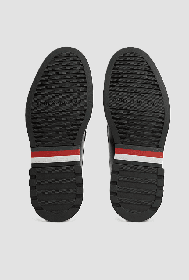 Tommy Hilfiger mocassino in pelle da uomo nero - 5