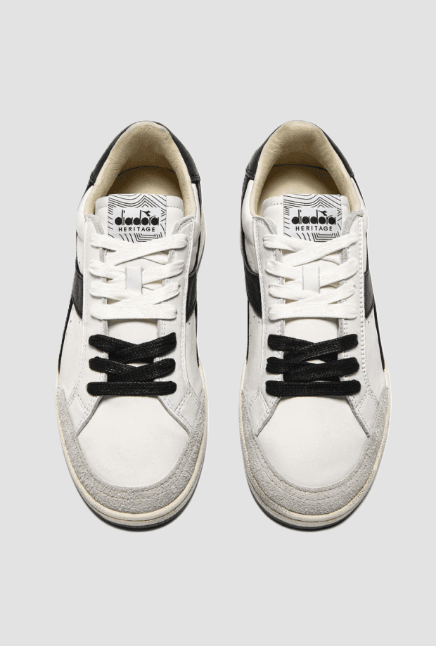 Diadora scarpe prestige used unisex bianco-nero - 4