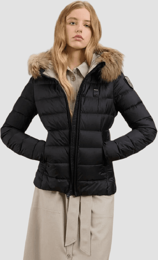 Blauer piumino con pelliccia arcadia donna nero-beige - 2