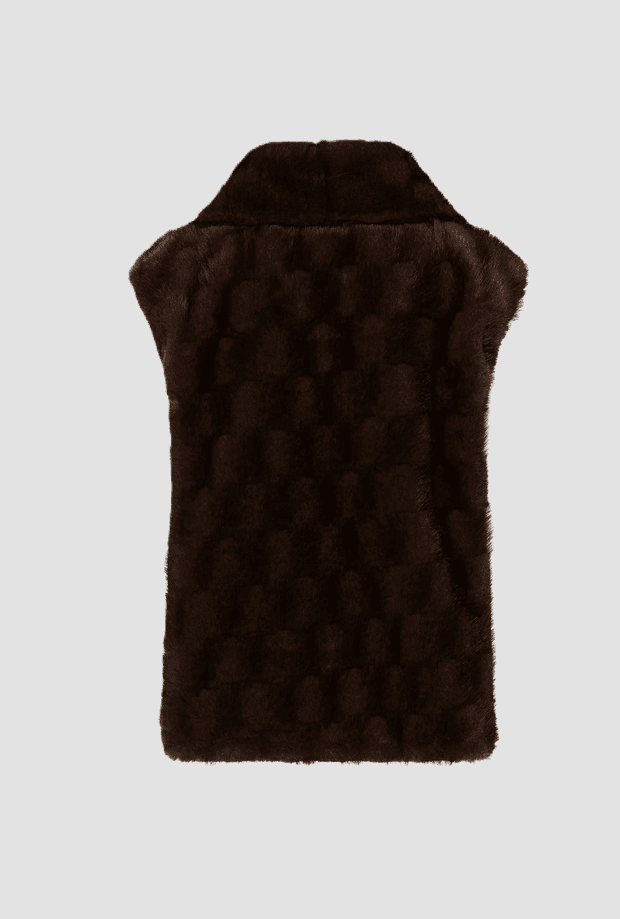Pinko gilet simil-pelliccia donna marrone - 2