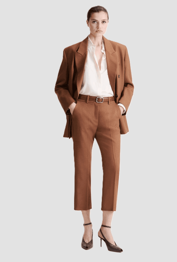 MARELLA pantalone in lana donna caramello - 2
