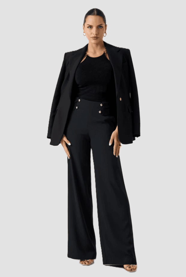 MARCIANO BY GUESS pantalone wide leg donna nero - 4