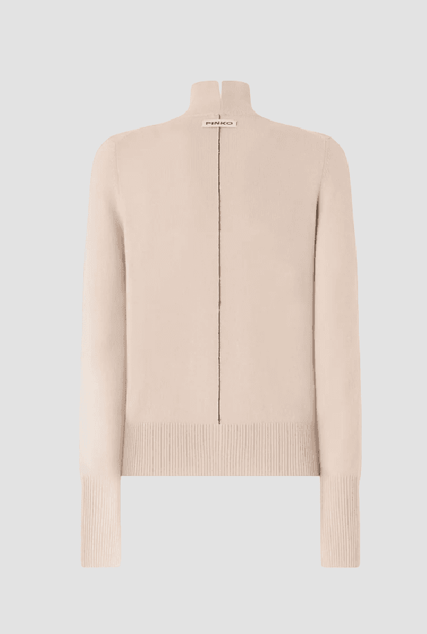Pinko dolcevita misto lana-cashmere donna beige - 2