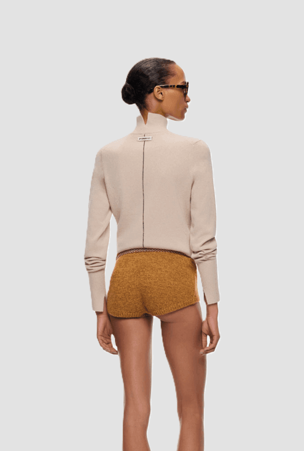 Pinko dolcevita misto lana-cashmere donna beige - 4