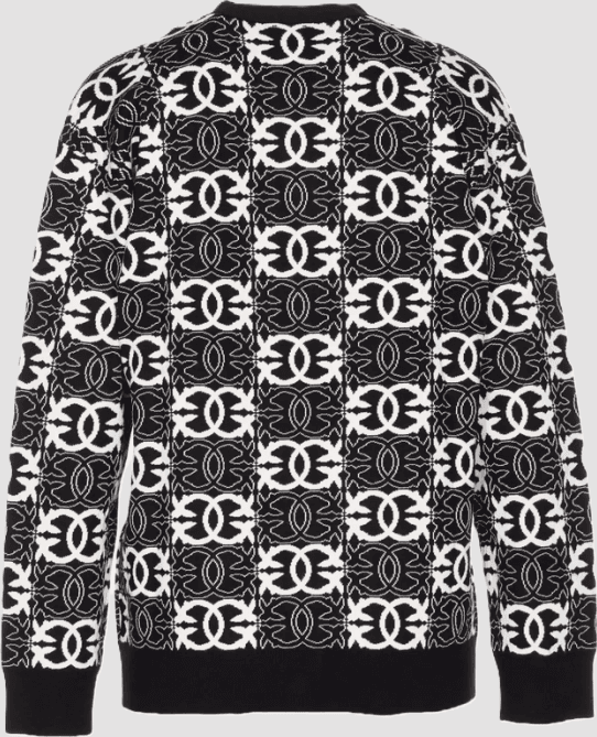 Pinko cardigan a v love birds donna nero-bianco - 2
