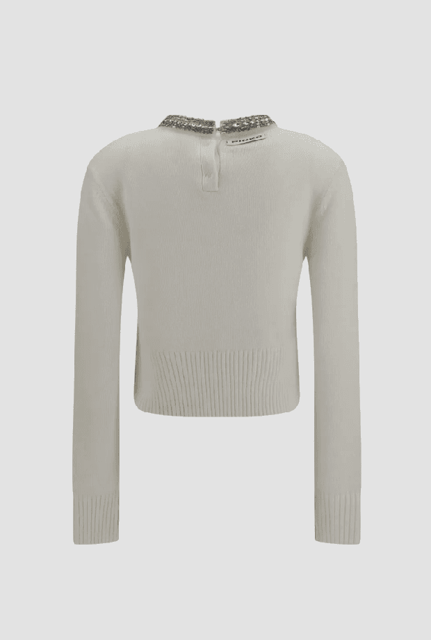 Pinko maglione berlino con strass donna bianco - 2