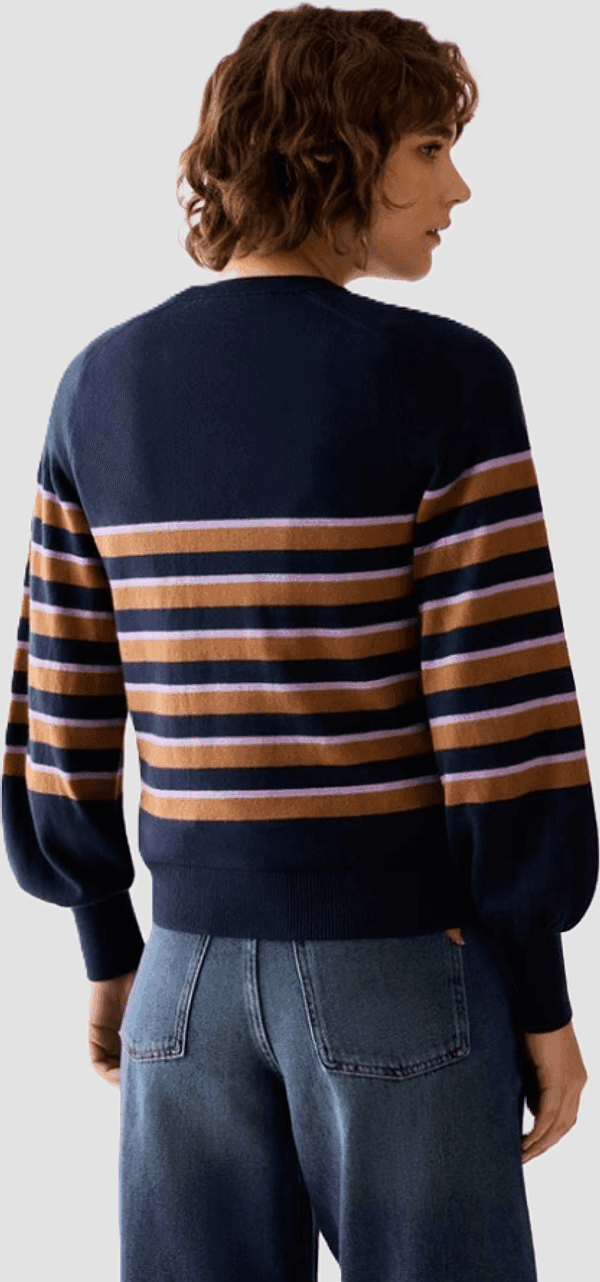 PENNYBLACK maglia a righe misto cashmere donna blu - 3
