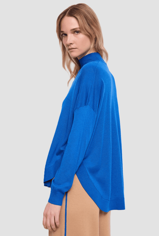 GAUDI maglia collo alto donna blu elettrico - 3