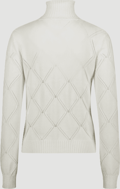 GAUDI dolcevita con rombi e strass donna bianco - 2