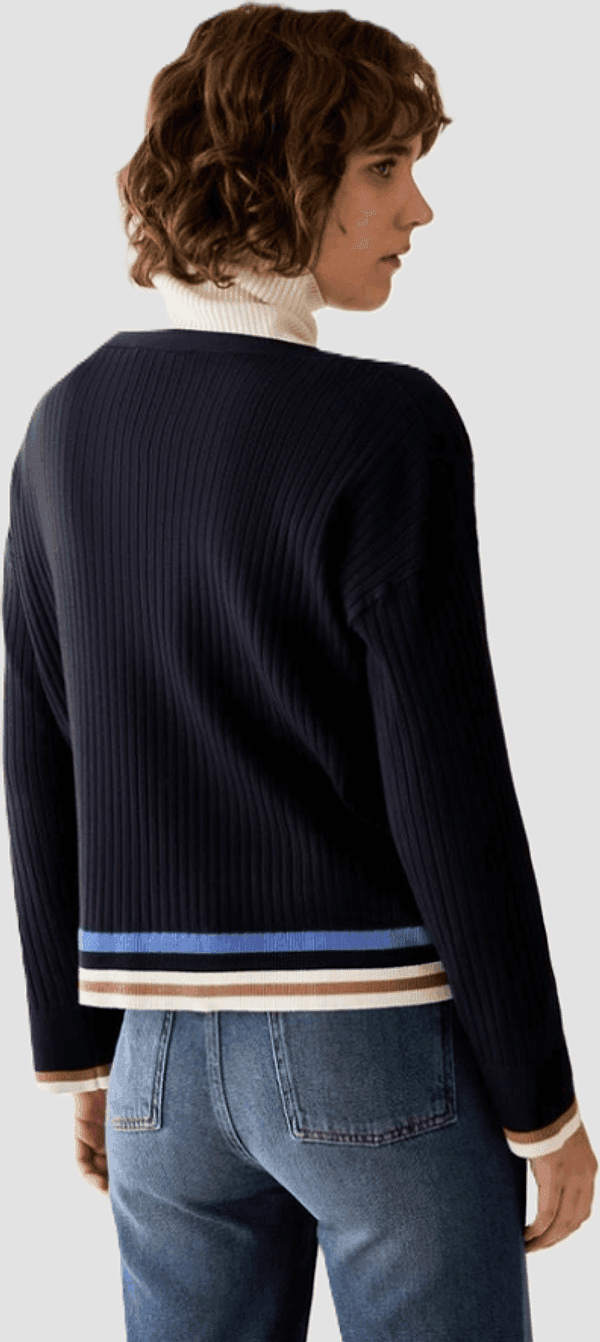 PENNYBLACK maglia a coste con bottoni donna navy blue - 3