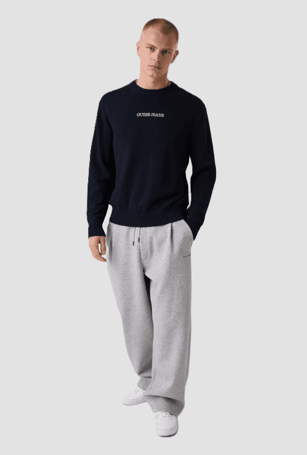 GUESS maglione ricamato uomo blu - 2