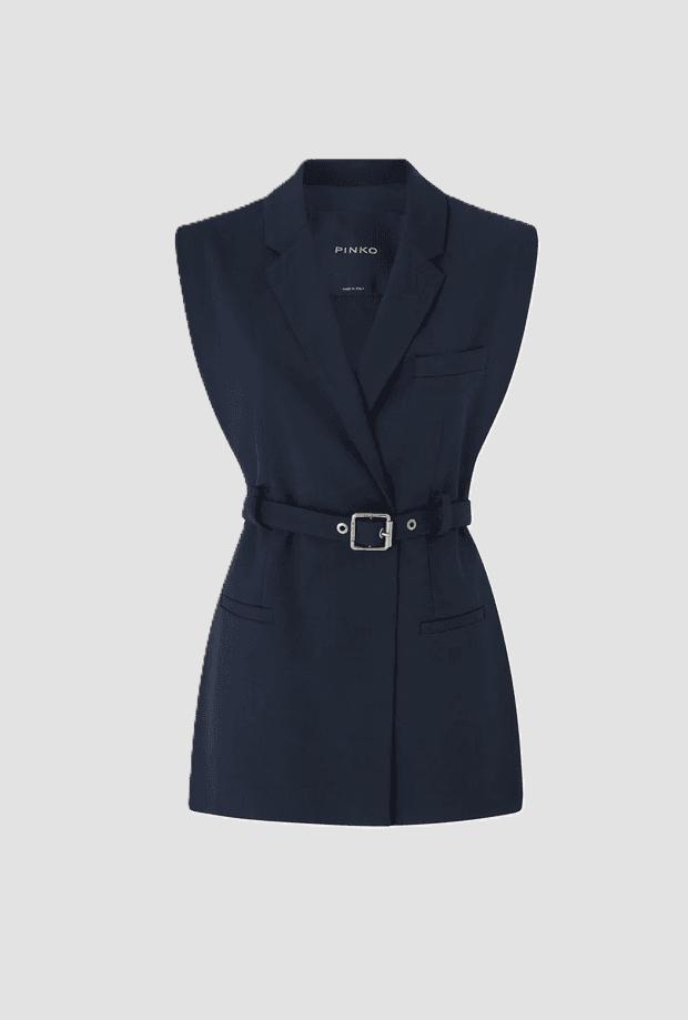 Pinko giacca gilet con cintura donna blu scuro