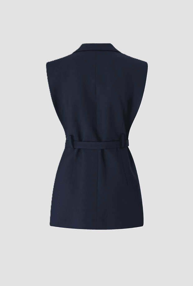 Pinko giacca gilet con cintura donna blu scuro - 2