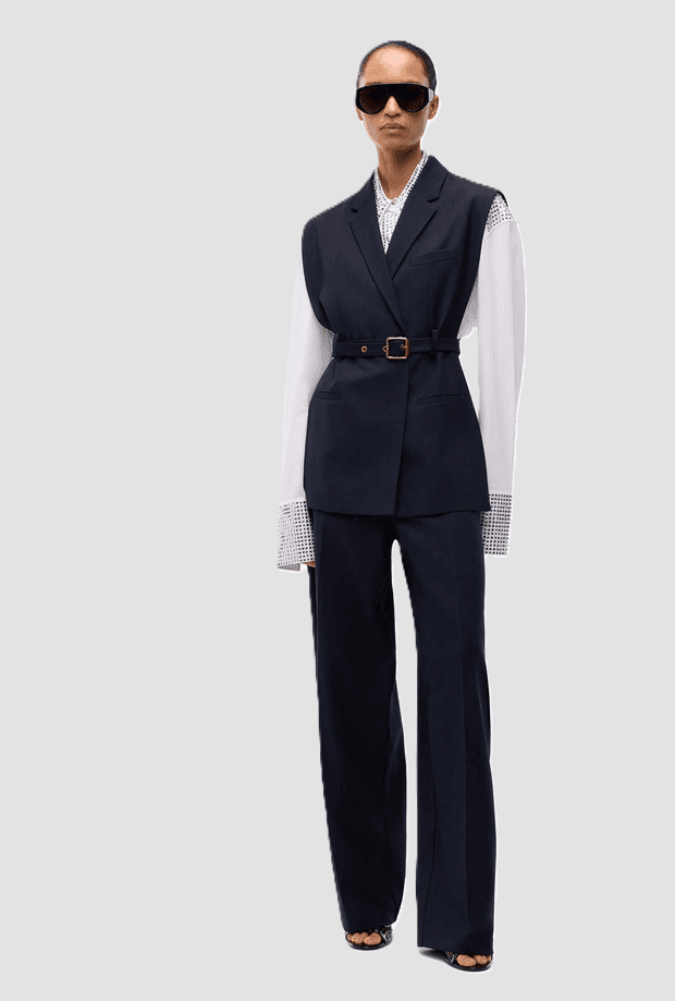 Pinko giacca gilet con cintura donna blu scuro - 3