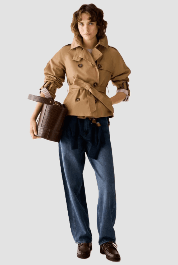PENNYBLACK cropped trench donna cammello - 4