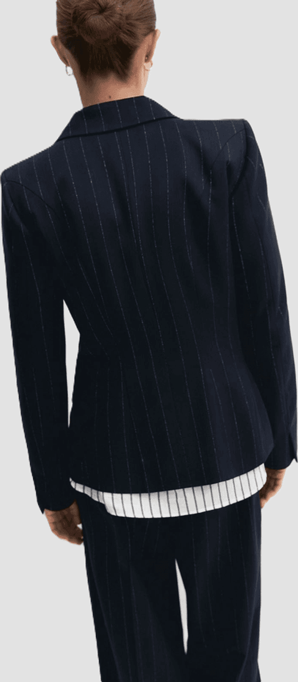 MARELLA giacca in gessato donna navy blue - 3