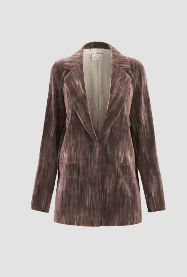 MARELLA giacca monopetto in velluto donna marrone