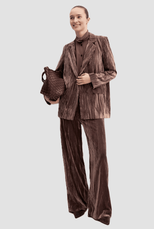 MARELLA giacca monopetto in velluto donna marrone - 2