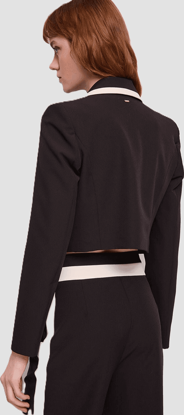 GAUDI giacca cropped con profili a contrasto donna nero - 3