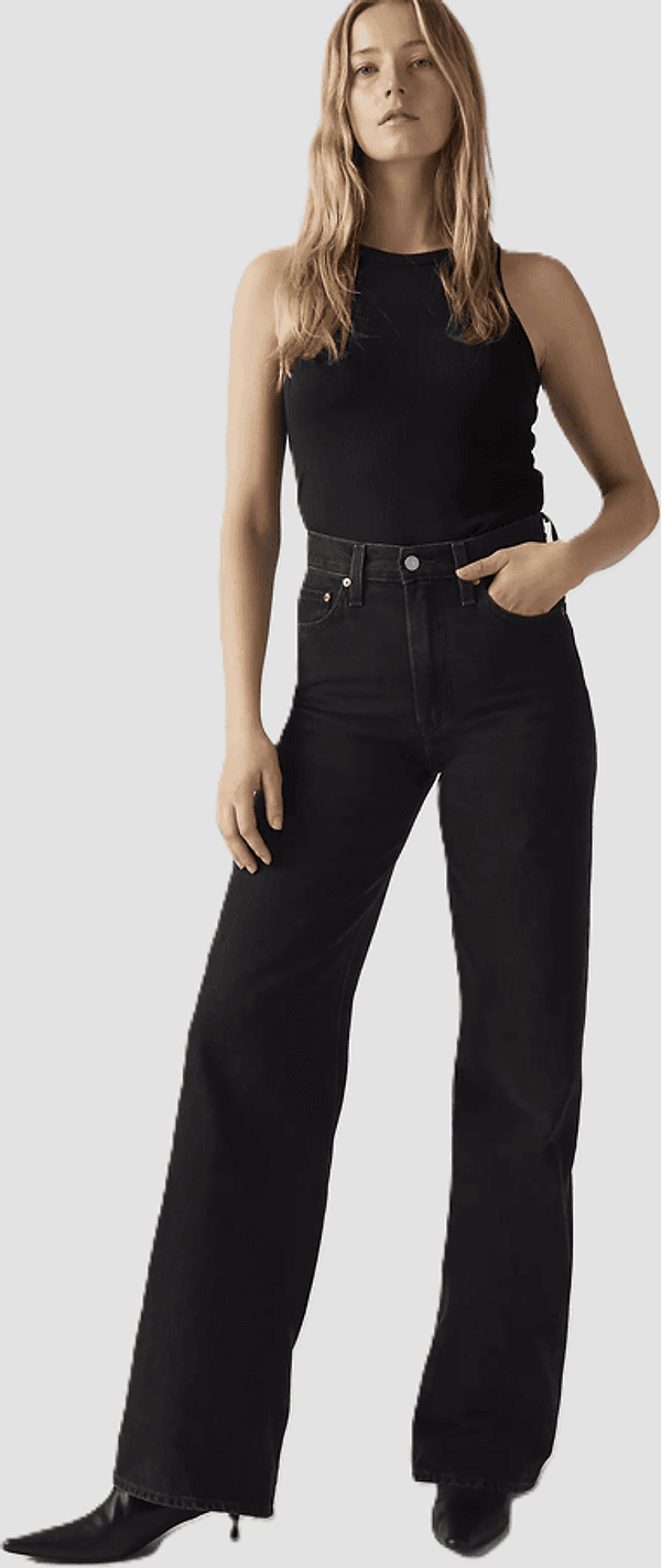 LEVI'S jeans wide leg donna nero - 2