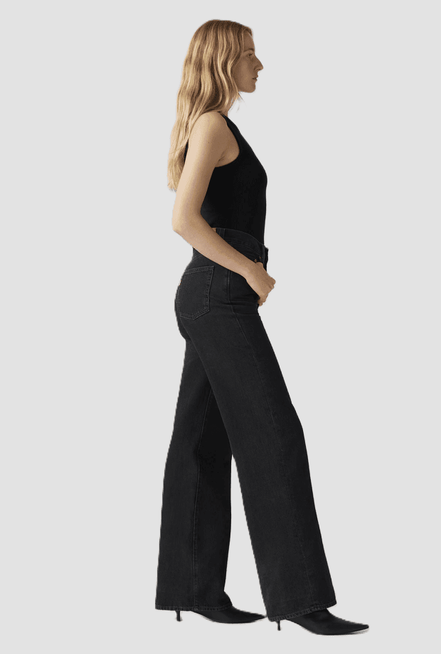LEVI'S jeans wide leg donna nero - 3