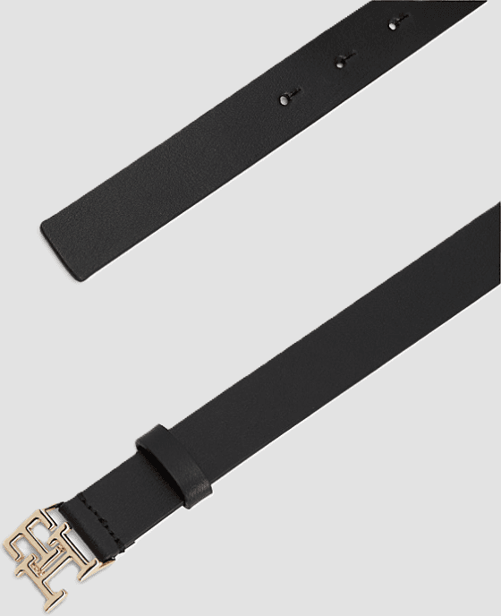 Tommy Hilfiger cintura in pelle con logo th da donna nero - 2