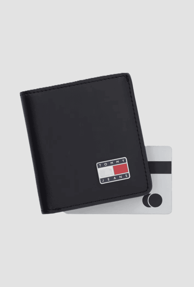 Tommy Hilfiger portafoglio in pelle da uomo nero - 4