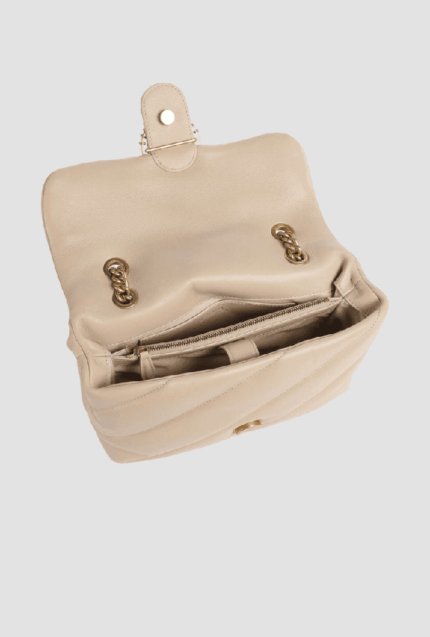 Pinko borsa love birds new buckle donna beige - 3