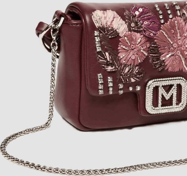MARELLA borsa le muse small con ricami donna bordeaux - 3