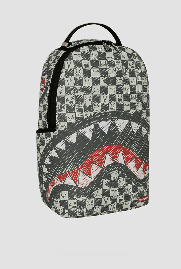 Sprayground zaino con grafica checkered unisex bianco-nero - 2