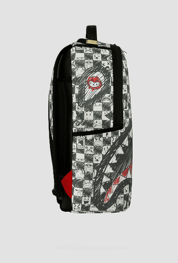 Sprayground zaino con grafica checkered unisex bianco-nero - 3