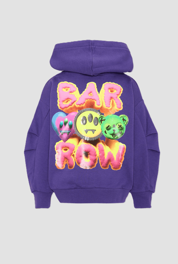 BARROW KIDS felpa con cappuccio e stampa posteriore bambina viola - 2