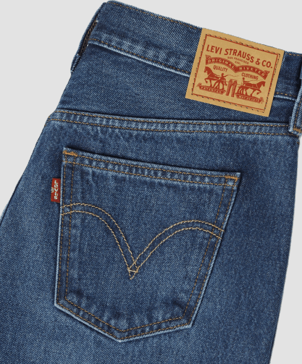 LEVI'S gonna in denim con spacco donna blu medio - 5