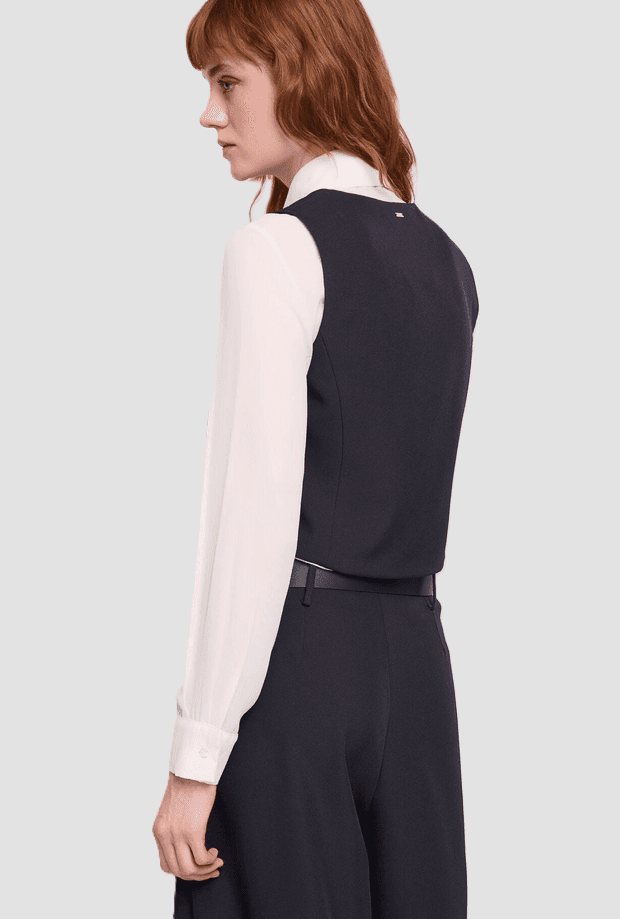GAUDI gilet con bottoni gioiello donna blu scuro - 3